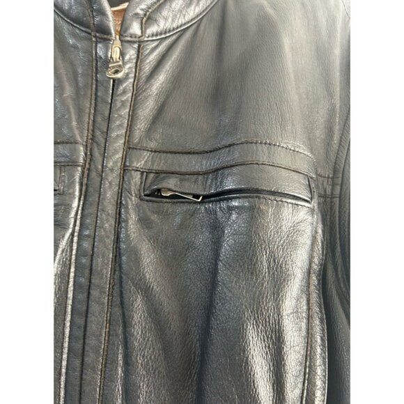 Harley Davidson Women’s Black Leather Embossed Riding Jacket, Size Large, Biker - Picture 10 of 10